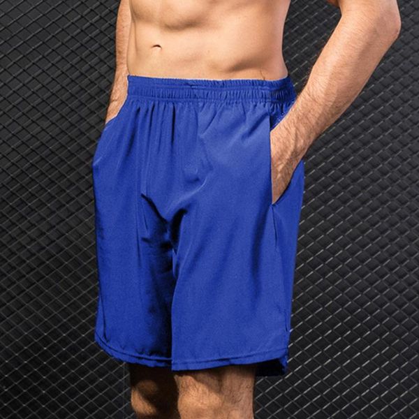 

men sport shorts fitness running sport wear elastic waist workout shorts gym athletic quickly-dry moisture w-icking, White;black