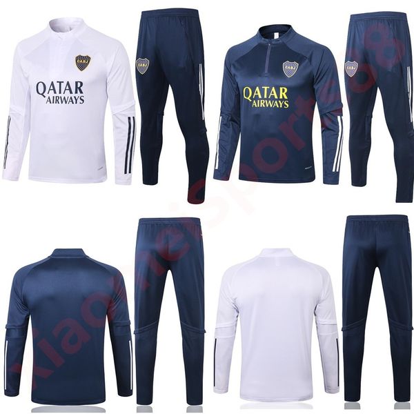 

20 21 boca juniors long sleeves tracksuit men's soccer tracksuit full sleeve football training suit 2020 2021 boca sweatshirt and pants, Black