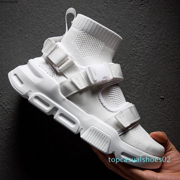 

shoes hip hop men white sneakers casual men tenis sapato masculino buckle sock high dad sneakers basket man shoes t02, Black