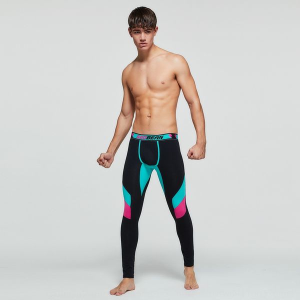 

seobean / xibin мужские осенние теплые плотные узкие брюки сплошной цвет спортивной стройной осенью брюки поножи хлопок теплое белье, Black;brown