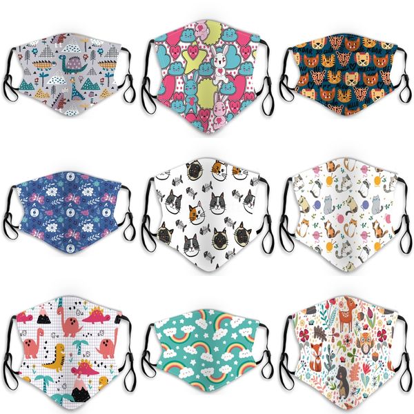 

kids and with filter cartoon face masks washable carbon filter breather valve pm2.5 cotton face mouth dustproof protective mask#735