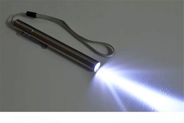 

50 sets cool white usb rechargeable moon shape led flashlight waterproof pocket medical pen flashlight torch with metal box