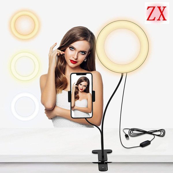 Dimmable светодиодный селфи кольцо с лампой с штативом USB Selfie Light Lamp