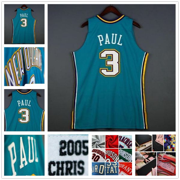 

men youth women vintage chris 3 paul mitchell ness 05 06 jerseys college basketball jersey retro stitched size custom any name number jersey, Black