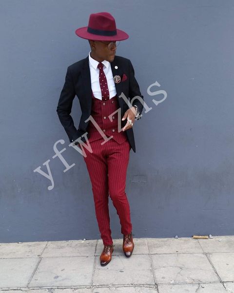 

handsome two buttons groomsmen notch lapel groom tuxedos men suits wedding/prom/dinner man blazer(jacket+pants+tie+vest) w226, Black;gray