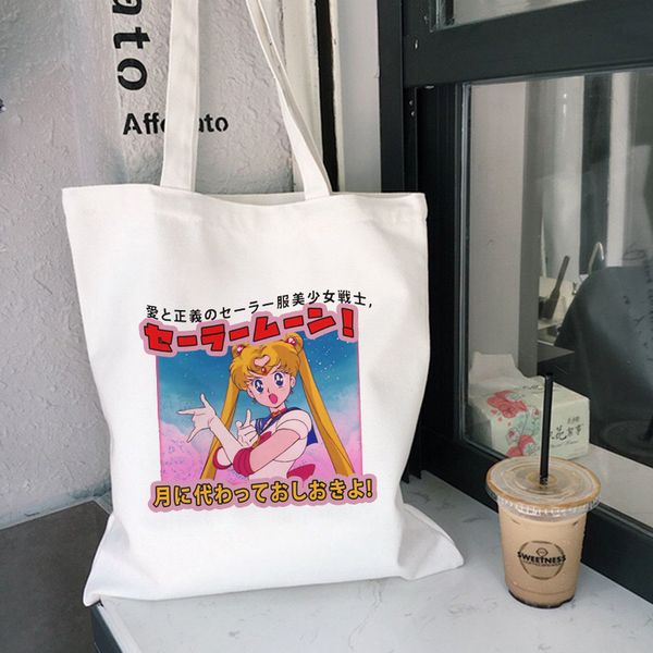 

японские повседневный sailor moon смешной печать kawaii большая harajuku большой емкость плечо canvas сумка ulzzang повседневная сумка женщи