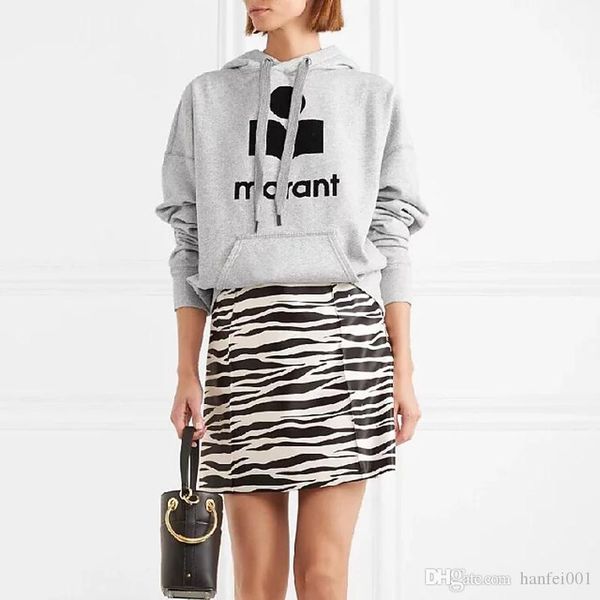 

18fw marant pullover sweatshirts isabel hoodies female cardigan women sweater casual luxury logo streetwear cotton hoodies hflswy213, Black