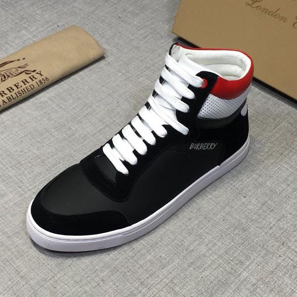 

fashion men 's vintage boots sports lightweight shoes high lace -up plus size sneakers style men shoes chaussures pou, Black