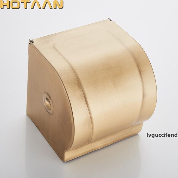 

wholesale and retail wall mounted bathroom toilet paper holder antique brass roll tissue box yt-10892 t200425