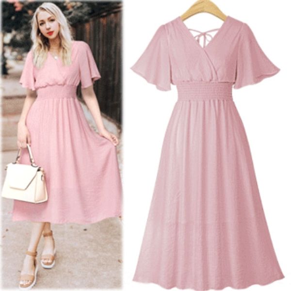 

fat mm large size women's solid color v-neck chiffon long skirt dress long dress, Black;gray