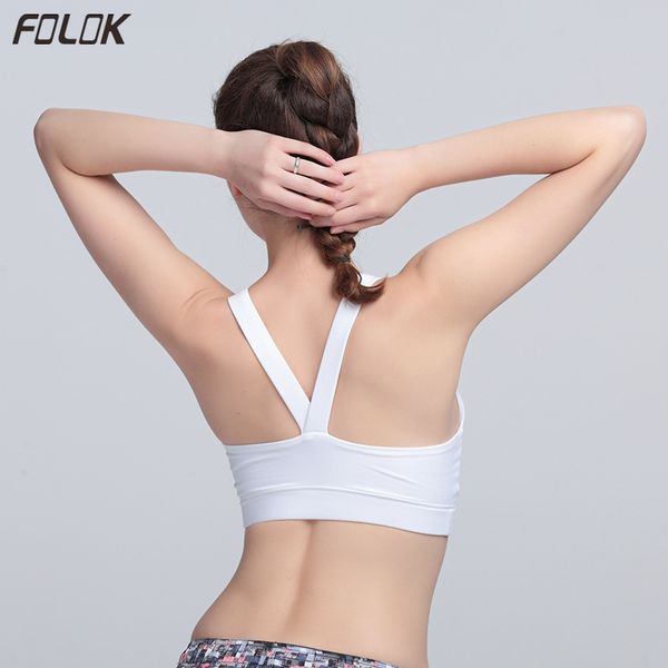 

gym clothing style gathering yoga sport bra women v-belt shockproof running sports brassiere without steel ring, White;black