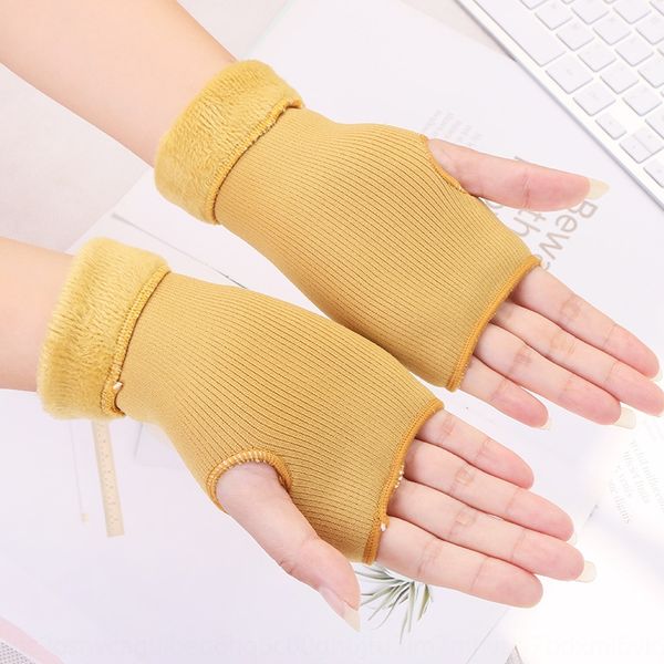 

hbgfw brushed half finger gloves winter warm velvet thickened warm glovesbicycle glovescold-proof bicycle driving cute student gloves unisex