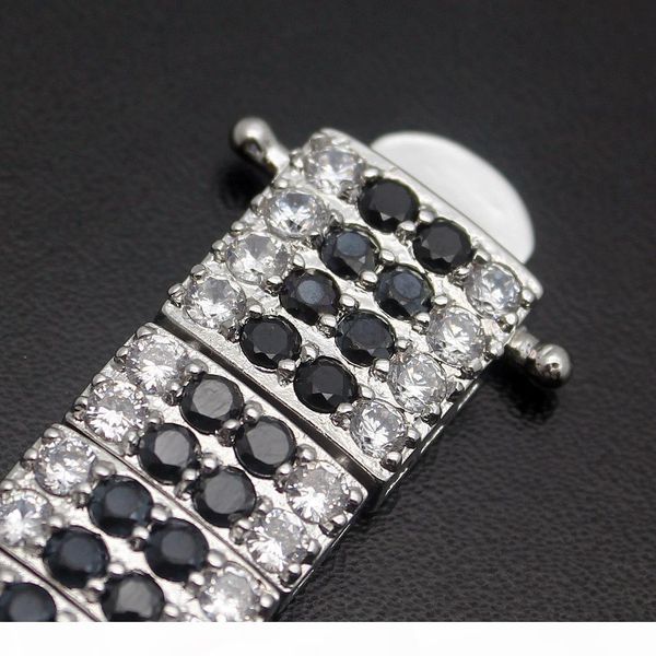 

l hermosa gemstone links bracelet 925 sterling silver white z black onyx sparkle charm cocktail jewelry 7 inch