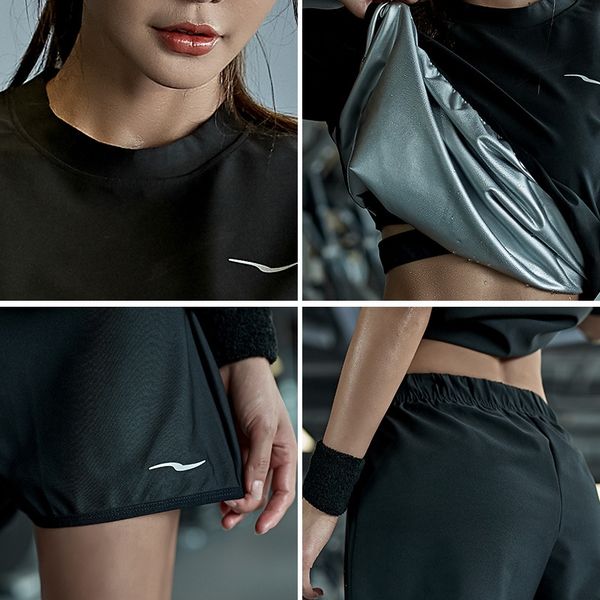 

hy8eu large size sweat clothes for women fat mm sports running short-sleeved exercise exercise fitness yoga pants sports fitness sweatin, White;red