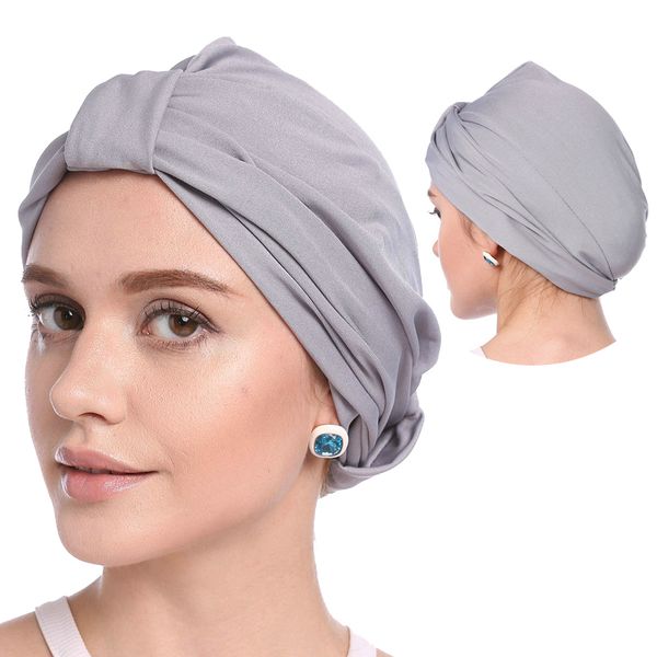 

2020 muslim woman headscarf hat solid modal turban inner caps summer thin elastic wrap head hats hijab bonnet for female, Red