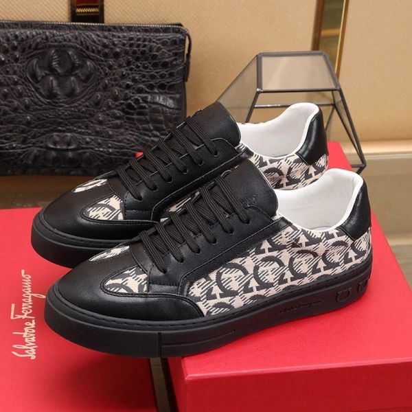 

2020 p2 fashion trend mens designer shoes leather breathable luxury shoes lace-up casual hiker shoes mens sneakers, Black