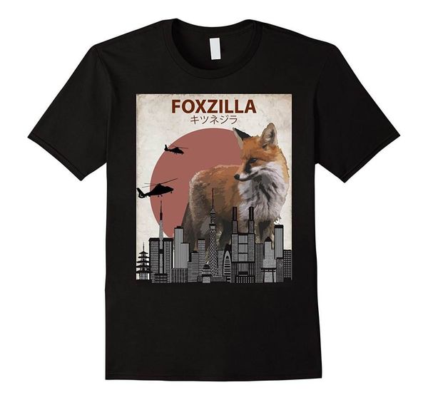 

2020 hot sale fashion 100% cotton foxzilla funny Japanese Fox T-shirt cute fox lovers gift tee shirt