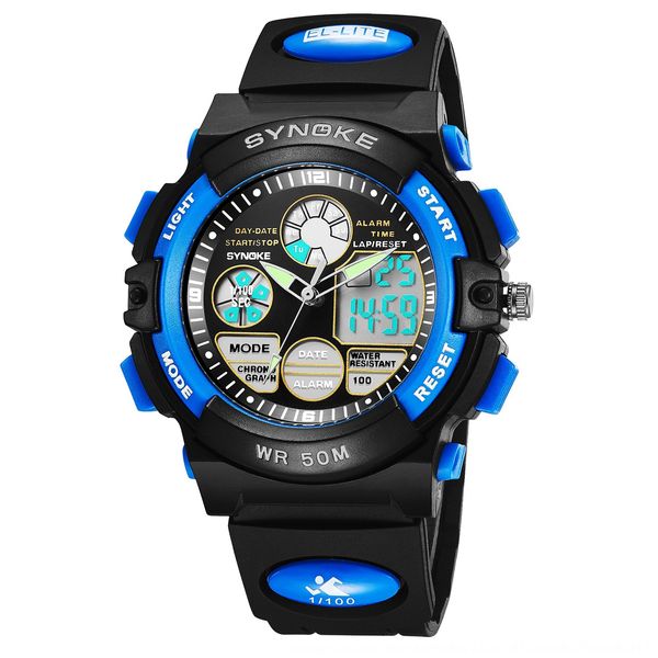 

instant children's boys' sports students' luminous luminous electronic watch waterproof electronic watch 99266, Blue
