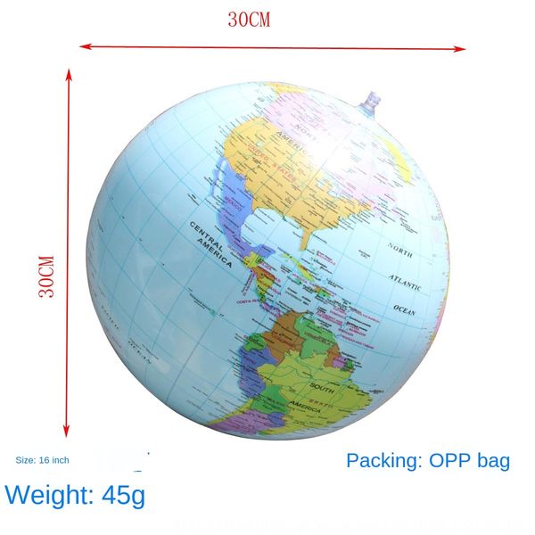

16-inch inflatable balloon balloon english inflatable globe pvc bracket globe beach ball