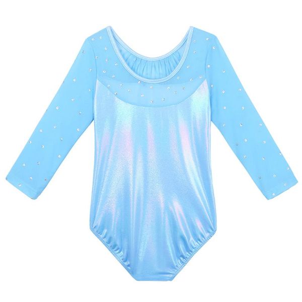 

baohulu 4-12 years girls gymnastics leotard professional ballet training performance leotard long sleeve ballet dance bodysuit, Black;red