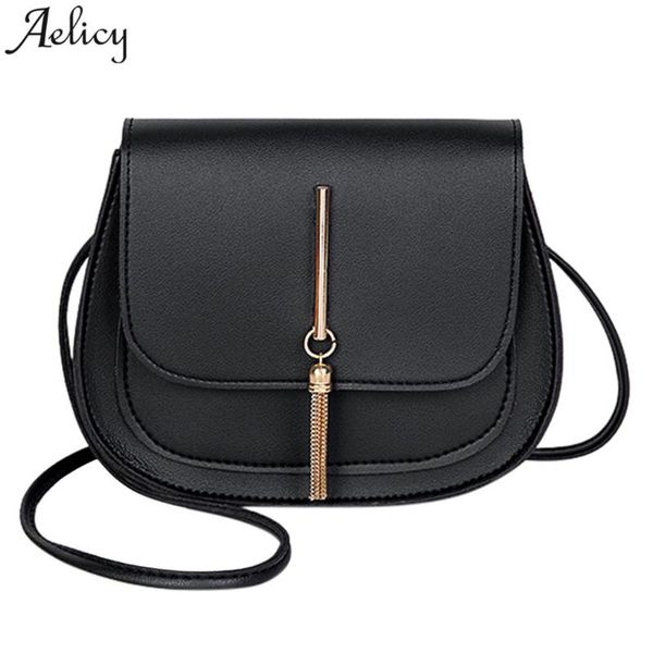 

aelicy bags women & simple leather chain tassel shoulder bags messenger bag carteras mujer de hombro y bolsos new drop ship 2020