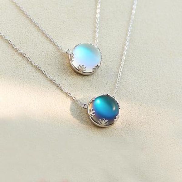 

925 sterling silver aurora ожерелья halo crystal moon камень редколесными женщины ожерелье элегантная мода ювелирные изделия gril себе