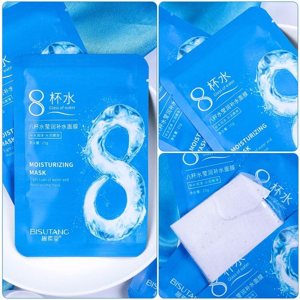 

Moisturizing Hydrating 8 Cups of Water Masks Anti puffiness and aging Mascarilla delete pouch strengthen firming Black Face Skin Care masks