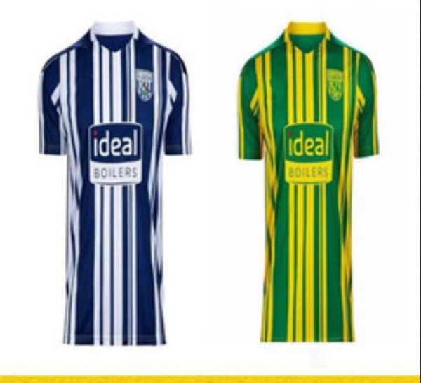 

20 21 west bromwich albion home soccer jersey 20 21 away football shirt kit camiseta de fÃºtbol west brom men + kids robson-kanu townsend, Black;yellow