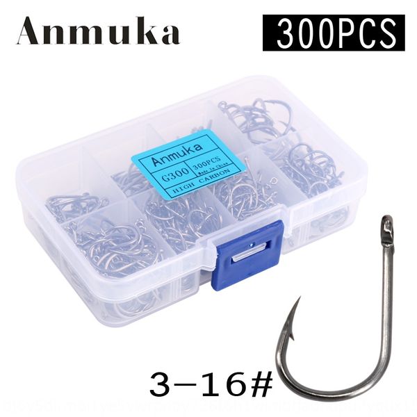 

anmuka tube pay iseni fish hook 3-16# 300 boxes belt ring high carbon steel high carbon steel hook mixed box