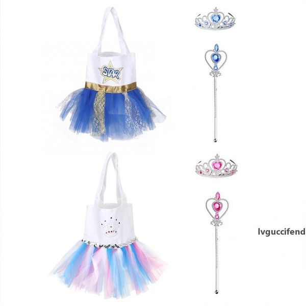 

gift boxes crown magic wand bag canvas tulle bag cute fashion gift princess party costume set jewelry box
