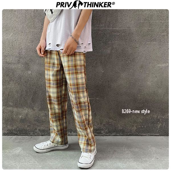 

мужчины весна плед сыпучие 2020 гарем брюки мужского harajuku joggers мужской прямые брюки мода щиколотки штаны, Black