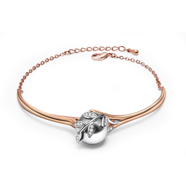 

rose gold & silver plate grey pearl & crystal wholesale trendy jewelry lot bracelet & bangle for mom, Golden;silver
