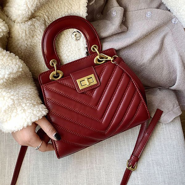 

new pu leather stripes handbags women shoulder crossbody bags 2020 fashion totes ladies messenger bags clutches female purses