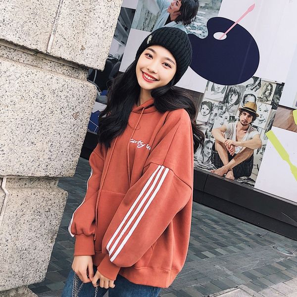 

lazy style coat sweater hooded sweater women's fleece new autumn korean style trendy bf loose student ulzzang coat, Black