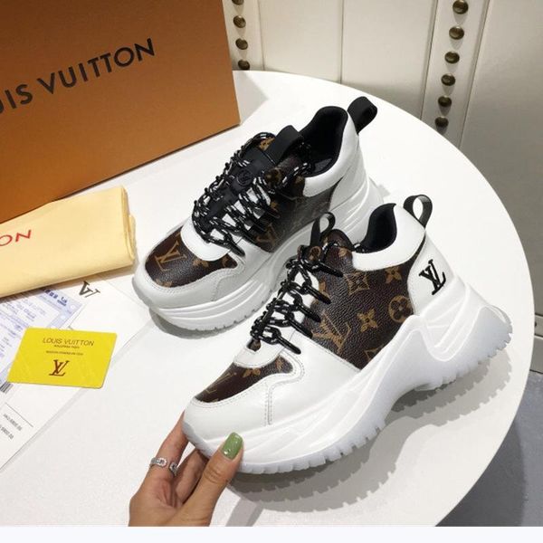 

designer luxury women's casual fashion shoes, women's outdoor casual shoes, leather material, original box 47, Black