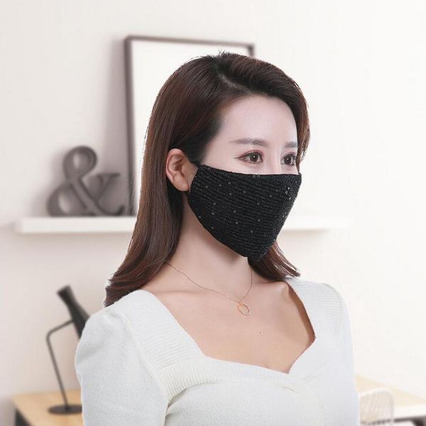 

sequin cotton face mask fashion bling-bling glitter anti pm2.5 dust mouth-muffle cover washable reusable half face mask for party dkdlb