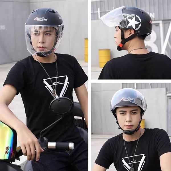 

female electric car battery male four seasons half covering sunshade light moped safety motorcycle helmet helmet helmet