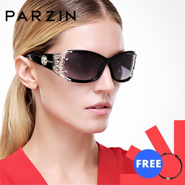 

parzin women sunglasses polarized retro female luxury sun glasses for driver elegant hollow lace spectacles with case 9218, White;black