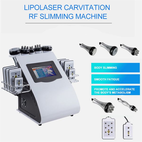 

8 pads lllt lipo laser ultrasonic 40k liposuction cavitation slimming machine vacuum rf skin care salon spa use equipment, Black