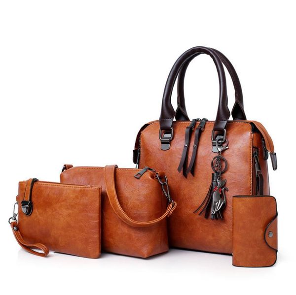 

Women's Bag 2020 Fashionable Portable Handbag Retro Simple PU Leather Single Shoulder Straddle Mother Bag