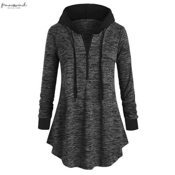 

women casual plus size space dyeing long sleeve hooded tunic shirt blouse fashion hoodie for woman regular winter 2020, White