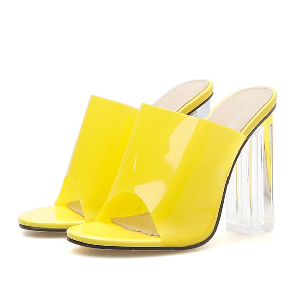 

transparent open toe slippers women large size 35-42 slippers summer shoes ladies thick high heels shoe bow, Black