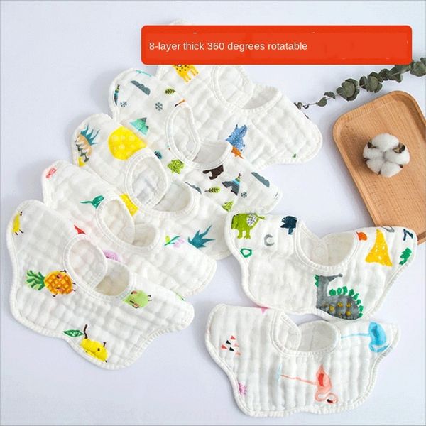 

mmhmu infant cotton gauze petal without dead angle rotation 360 degrees newborn baby spit baby mouth cleaning cotton mouthpiece bib milk wip