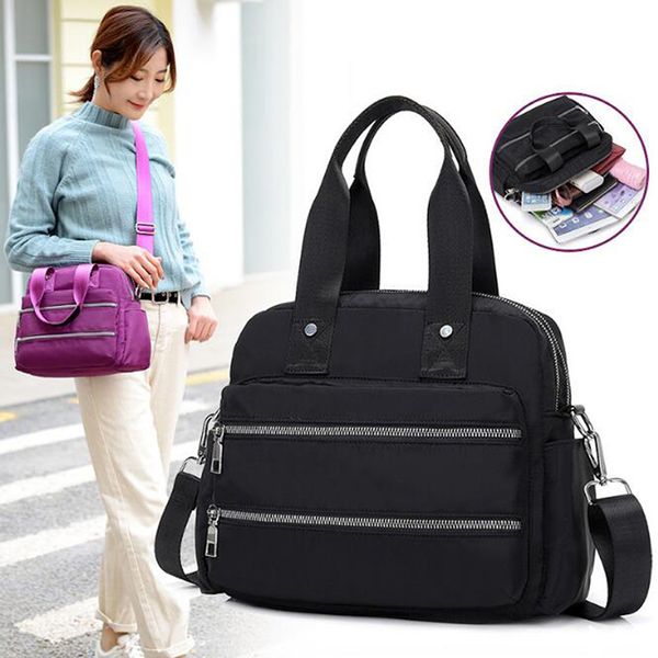 

waterproof shoulder bag women nylon casual version ladies large capacity solid color bag