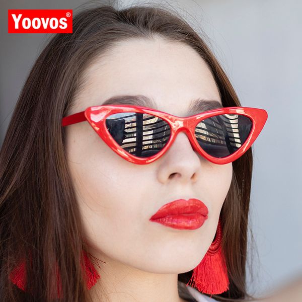 

yoovos 2020 fashion cat eye sunglasses women vintage candy color brand designer sun glasses outdoor goggles uv400, White;black