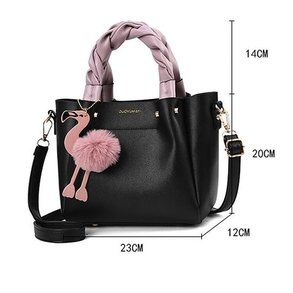 

lanlou hairball flamingo shoulder bags new handbags women bags designer handbags bags for women 2020 ladies crossbody