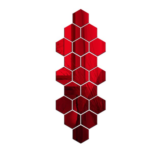 

factory acrylic solid geometry hexagonal mirror wall stickers diy with self adhesive removable home decoration stickers 5 color