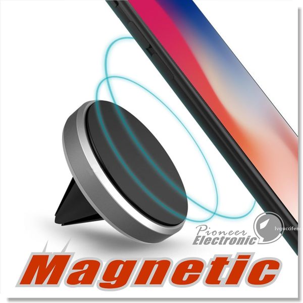 

car mount holder clip for smartphone universal premium magnetic air vent aluminum frame phone holders for iphone 6 7 plus with retail pack