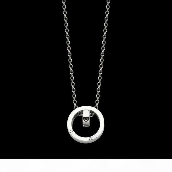 

d europe america retro style men lady women brass silver plated lovers necklace with engraved g letter double rings pendants