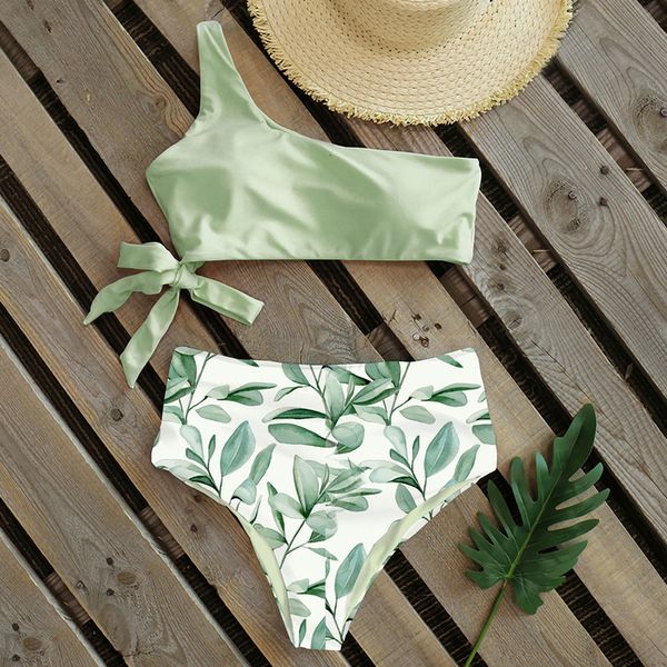 

2020 sexy высокой талией бикини купальники женщин купальник push up сборки с плеча купальник женский пляжная biquini купальный костюм, White;black